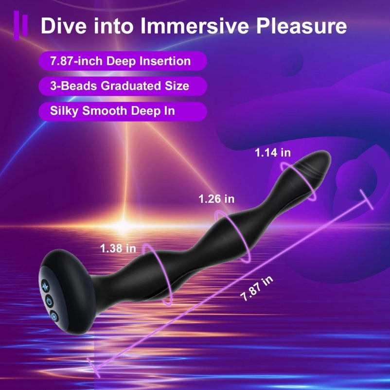 Vibrador anal em forma de bola de 7,87 polegadas com eletroestimulação e aquecimento - Estimulador definitivo para próstata e ponto G