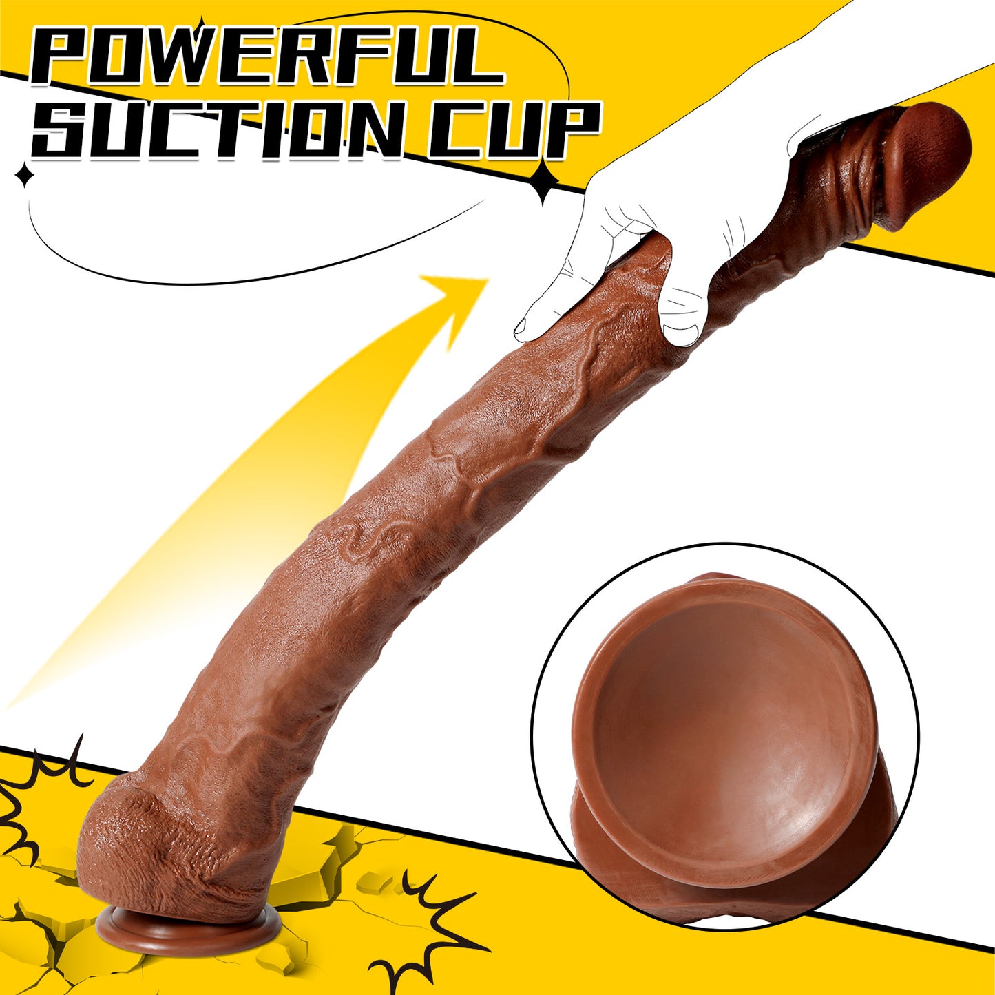 Dildo de Fantasía Insertable con Succionador para Orgasmo Femenino y Anal – Silicona Carnosa Realista para Penetración Profunda.