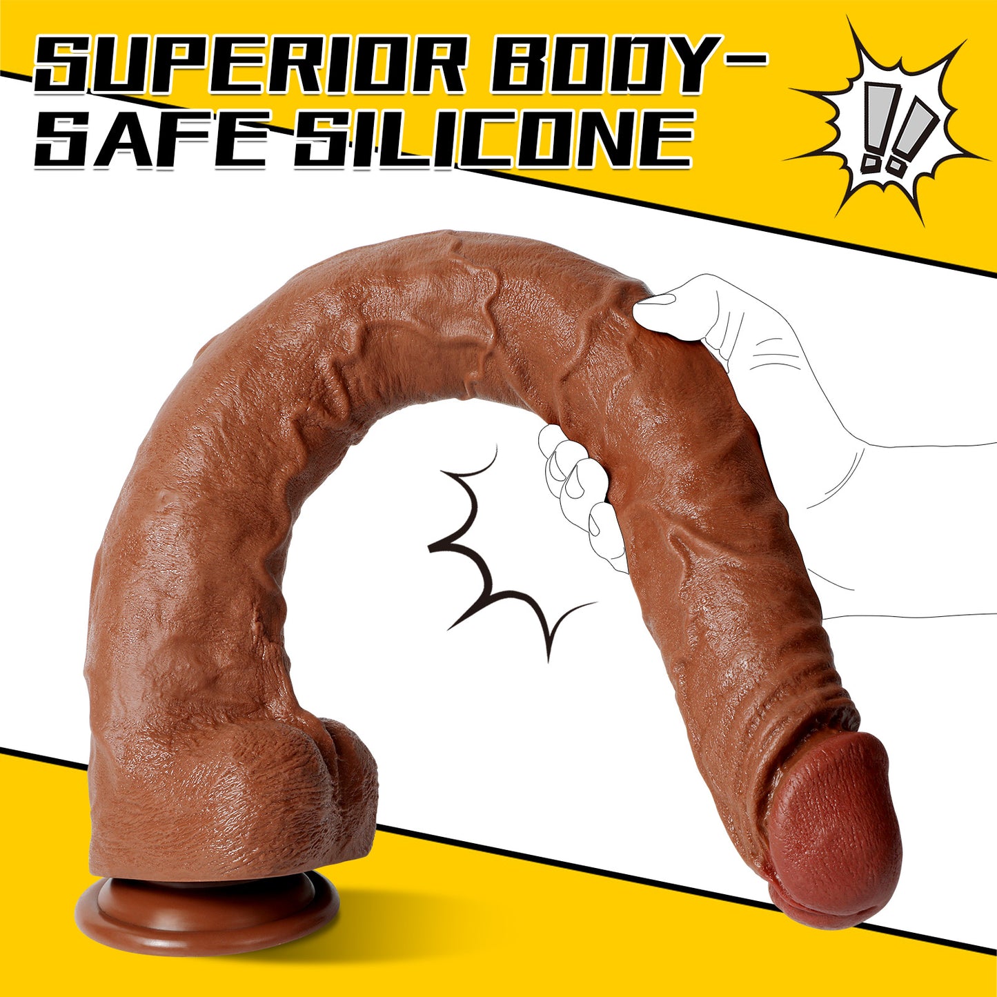 Dildo de Fantasía Insertable con Succionador para Orgasmo Femenino y Anal – Silicona Carnosa Realista para Penetración Profunda.