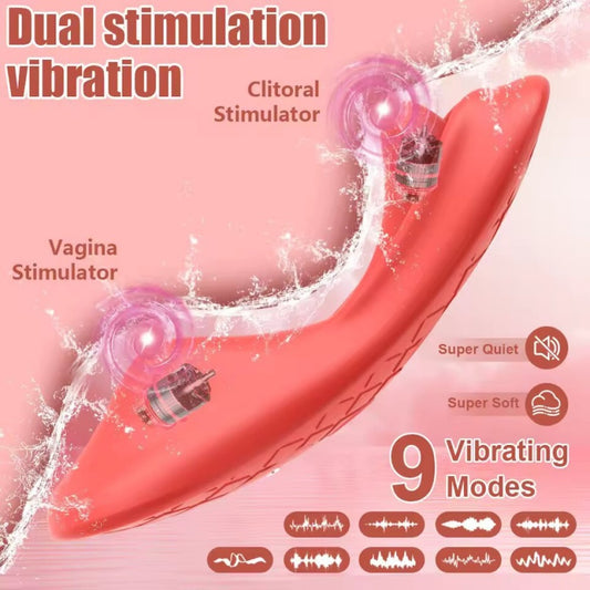Vibrador de Lengüeta y Estimulador Clitoral y Vaginal de Silicona - Placer Doble y Control Total