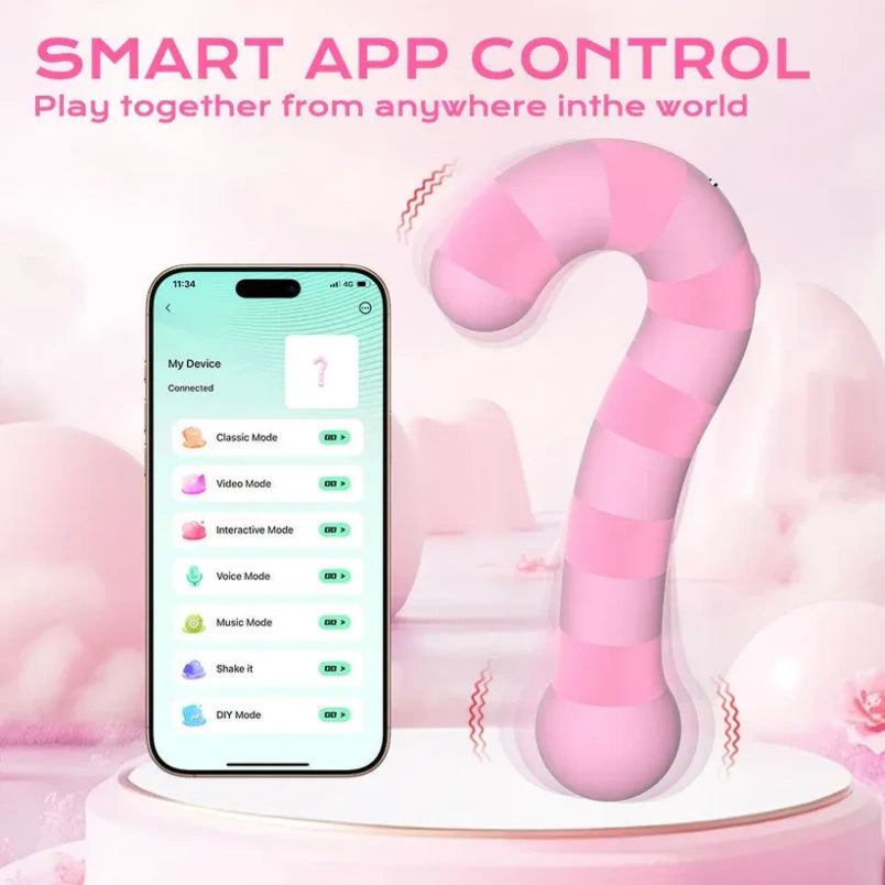 Vibrador de Silicona Curvo para Punto G - Masaje Vaginal y Estimulador de Clítoris con Control por App