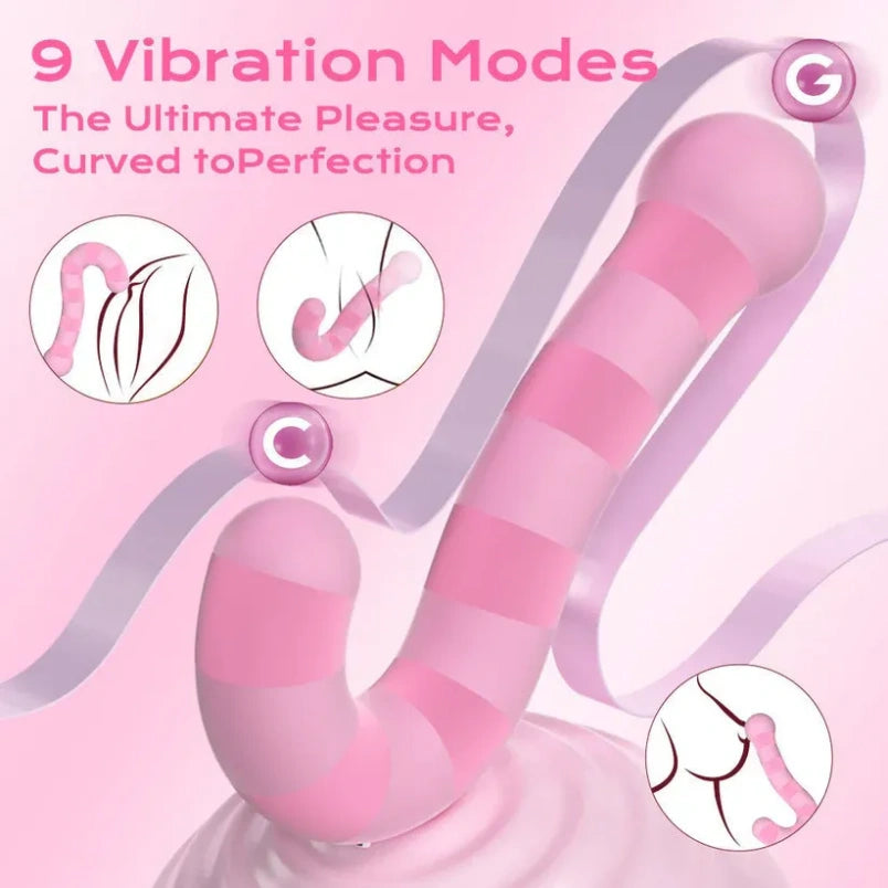 Vibrador de Silicona Curvo para Punto G - Masaje Vaginal y Estimulador de Clítoris con Control por App