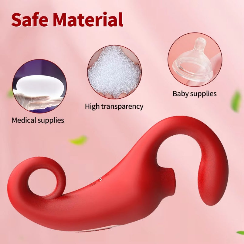 Vibrador 2 em 1 com sucção clitoriana e estimulação do ponto G - Revolução do Orgasmo Feminino Duplo