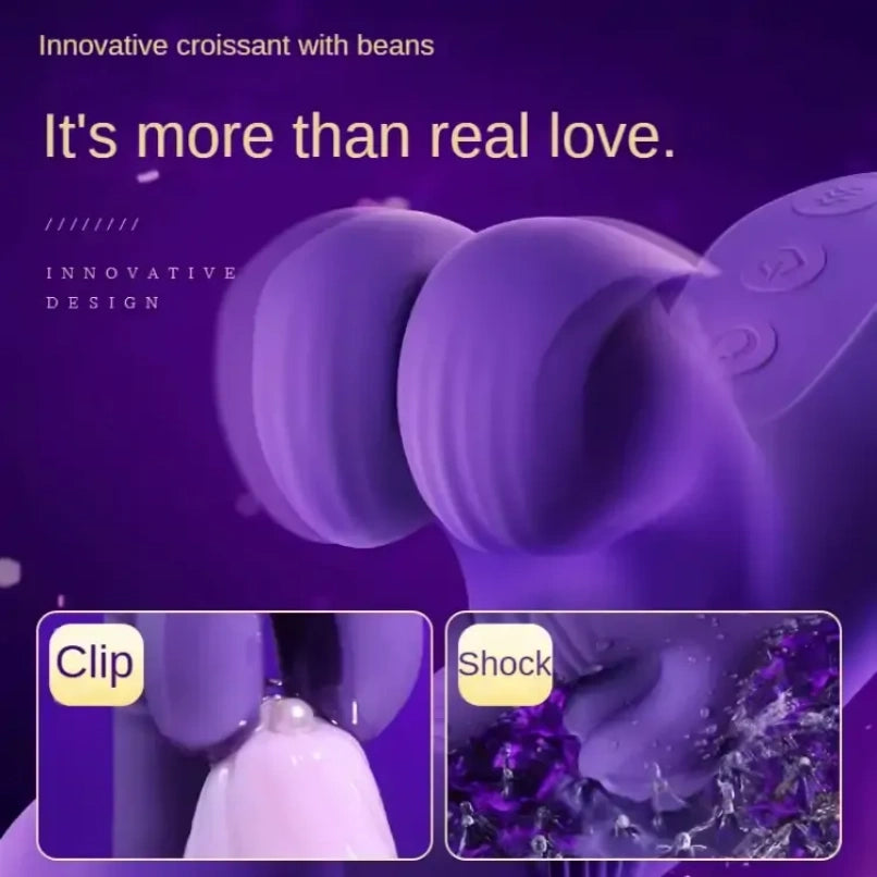 Vibrador com estimulação do ponto G e clipe para estimulação clitoriana – Varinha mágica de dupla ação para orgasmo feminino