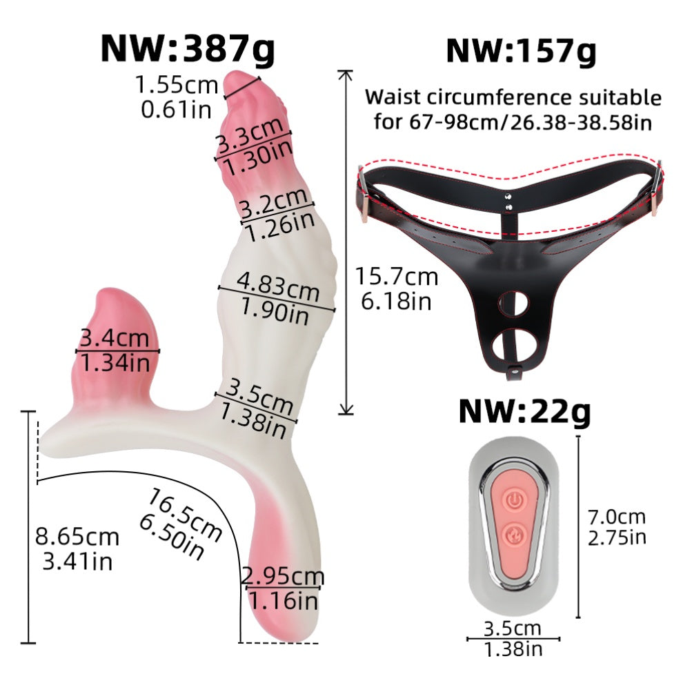 Lesbianas con Arnés Silicona Fantasía Tentacle Dildo: Estímulo Vaginal y Vibración Multifuncional para el Placer Total