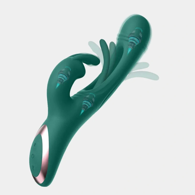 Vibrador Rabbit de Silicona con Efecto "Lengua" – Punto G y Clítoris Recargable e Impermeable