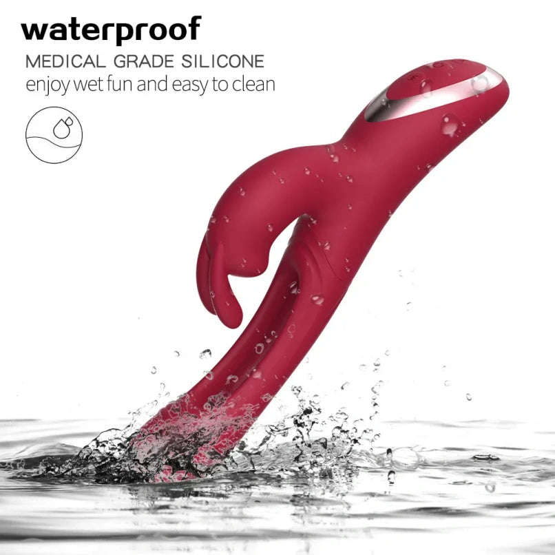 Vibrador Rabbit de Silicona con Efecto "Lengua" – Punto G y Clítoris Recargable e Impermeable