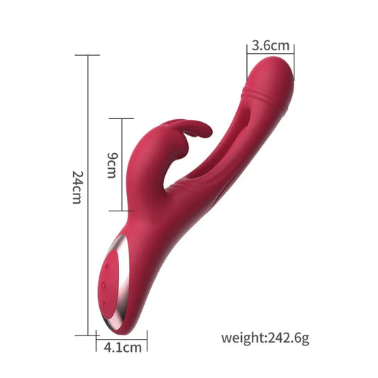 Vibrador Rabbit de Silicona con Efecto "Lengua" – Punto G y Clítoris Recargable e Impermeable