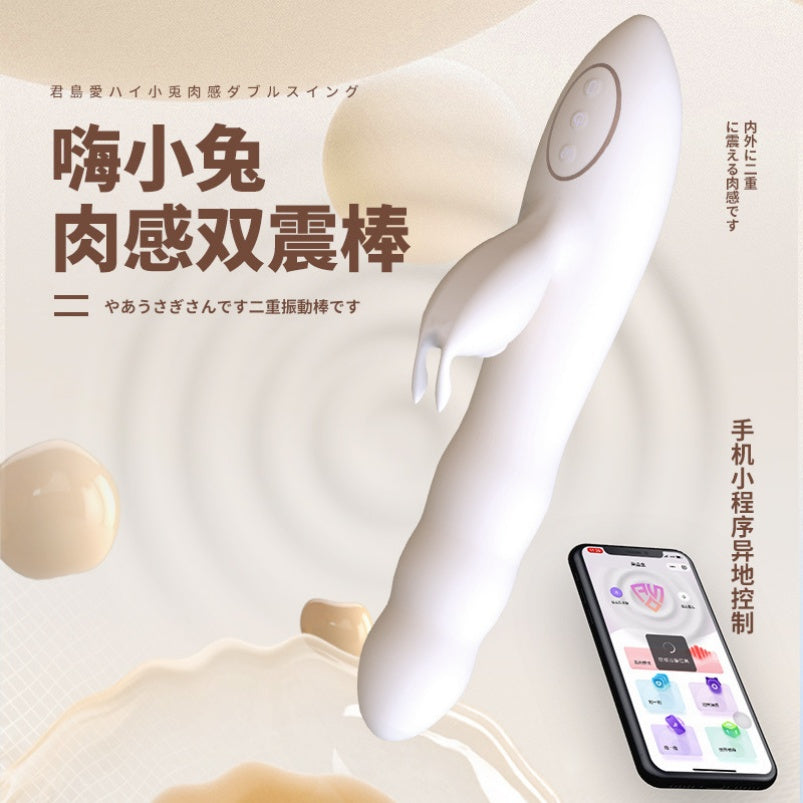 Vibrador Conejo de Empuje Punto G con Diseño de Fantasía – Juguete de Silicona Insertable para el Orgasmo Femenino