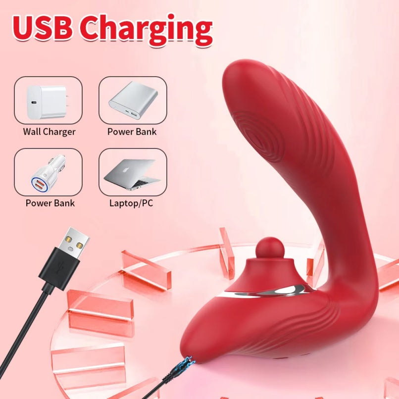 Vibrador de silicone para ponto G e estimulador clitoriano – brinquedo 2 em 1 para orgasmo feminino