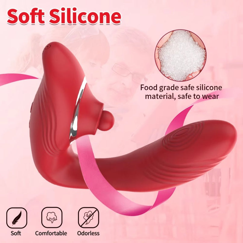 Vibrador de silicone para ponto G e estimulador clitoriano – brinquedo 2 em 1 para orgasmo feminino