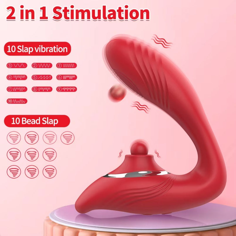 Vibrador de silicone para ponto G e estimulador clitoriano – brinquedo 2 em 1 para orgasmo feminino