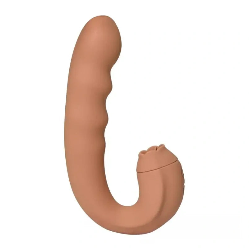 Vibrador Punto G 3 en 1 con Succionador de Clítoris "Beso Oral" – Estimulador Giratorio para el Orgasmo Femenino