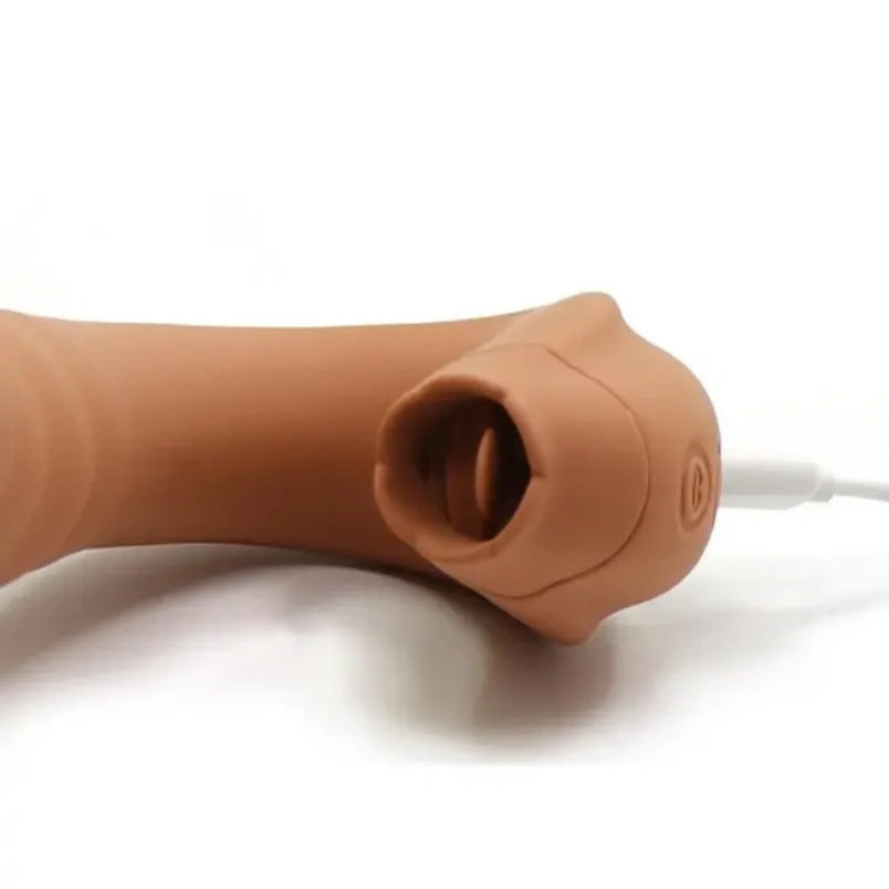 Vibrador Punto G 3 en 1 con Succionador de Clítoris "Beso Oral" – Estimulador Giratorio para el Orgasmo Femenino