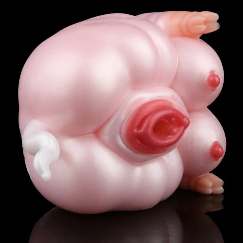 Torso de Boneca Sexual Fantasia "Porquinha Rosa" - Massageador Peniano de Silicone Médico - Brinquedo Sexual para Homens