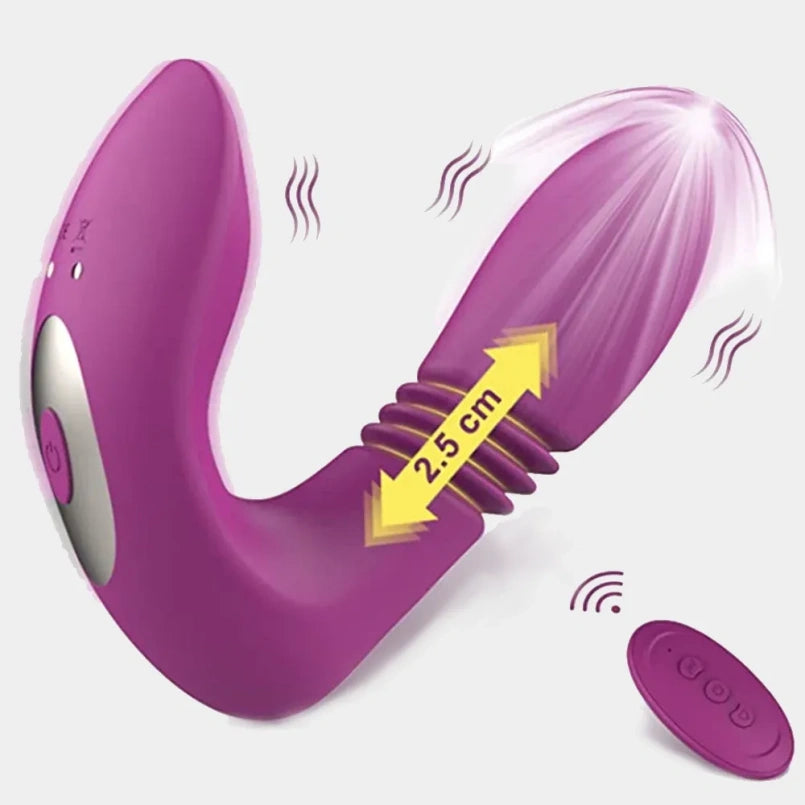 Vibrador Strapon de Empuje y Vibración - Estimulador de Clítoris y Punto G Portátil