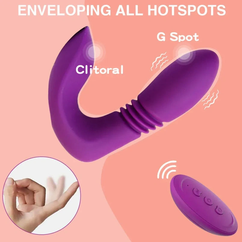 Vibrador Strapon de Empuje y Vibración - Estimulador de Clítoris y Punto G Portátil