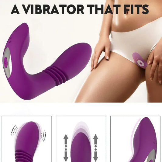 Vibrador Strapon de Empuje y Vibración - Estimulador de Clítoris y Punto G Portátil