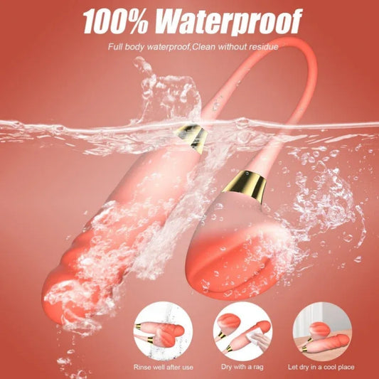 Vibrador de Empuje Realista y Estimulador de Clítoris 2 en 1 - Masaje Vaginal Profundo