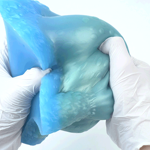 Torso de boneca sexual de fantasia "Besta Azul" - Masturbador de seios com garras para paizuri extremo