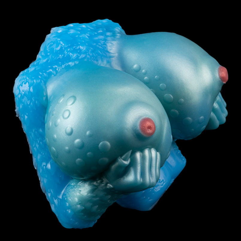 Torso de boneca sexual de fantasia "Besta Azul" - Masturbador de seios com garras para paizuri extremo