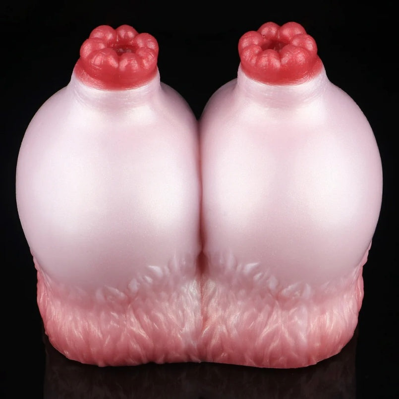 Fantasy Sex Doll "Dairy Cow" - Silicone Masturbator with Double Channel Nipple Plugs