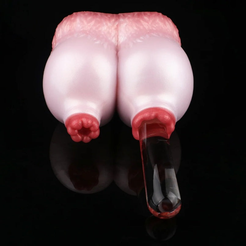 Fantasy Sex Doll "Dairy Cow" - Silicone Masturbator with Double Channel Nipple Plugs