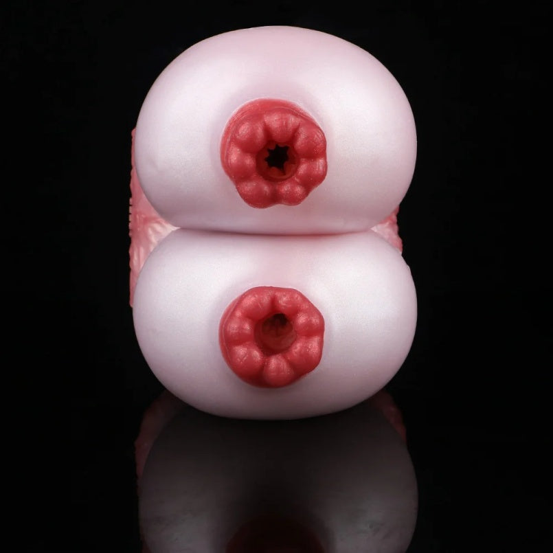 Fantasy Sex Doll "Dairy Cow" - Silicone Masturbator with Double Channel Nipple Plugs