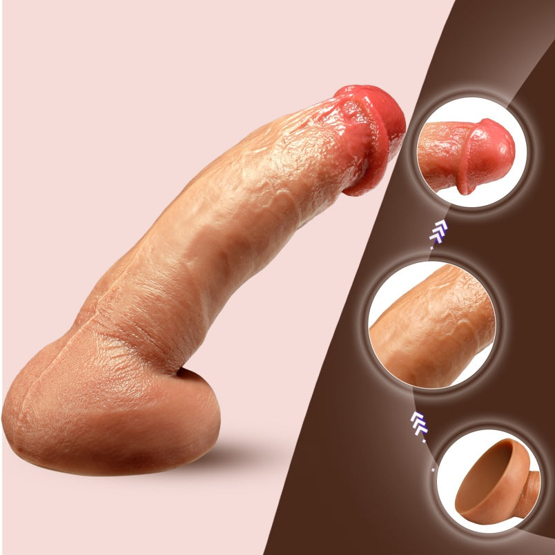 Dildo de silicone realista e curvado com ventosa - Estimulação precisa do ponto G para orgasmo feminino