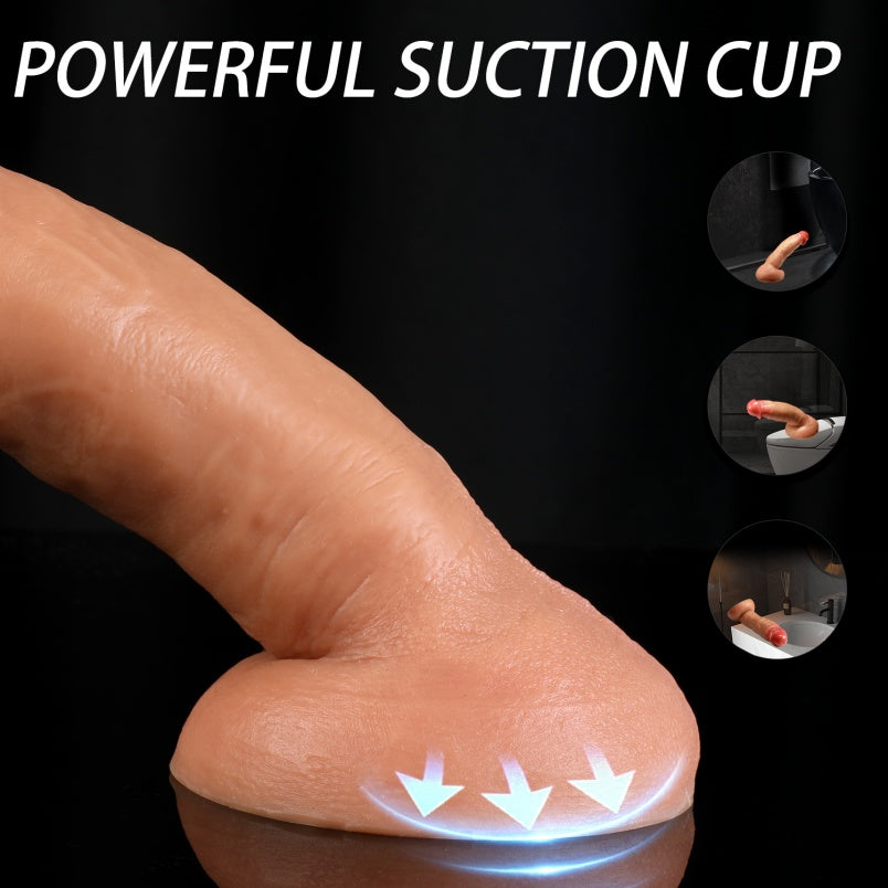 Dildo de silicone realista e curvado com ventosa - Estimulação precisa do ponto G para orgasmo feminino