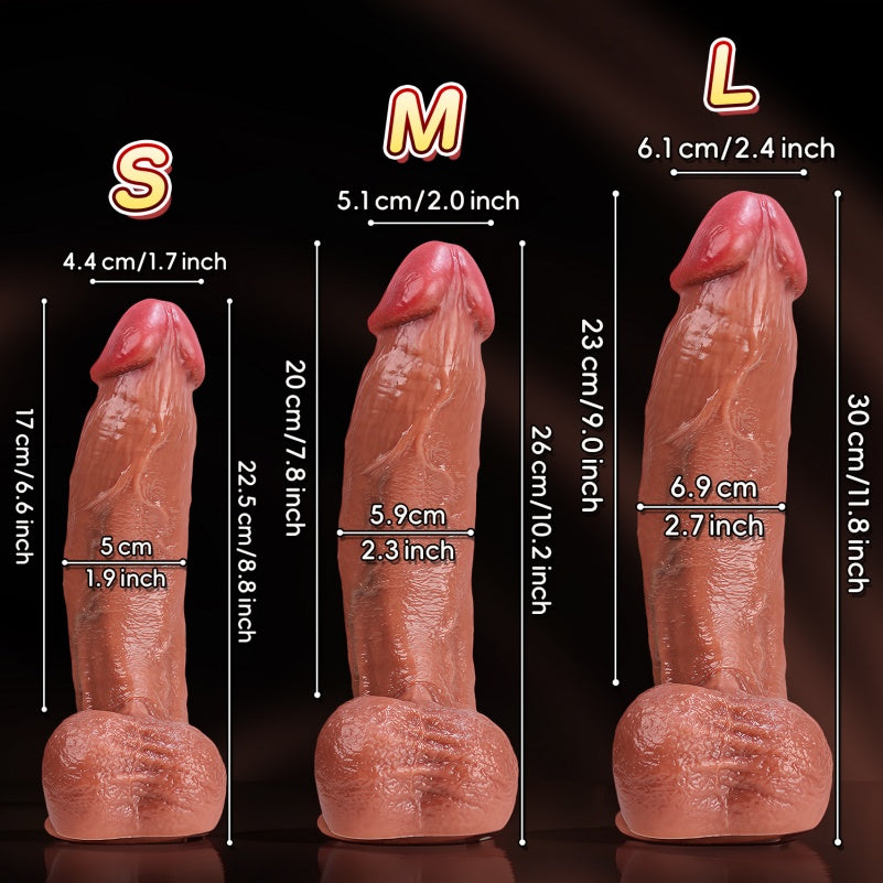 Dildo Gigante de Silicona Carnosa - Sex Toy de Succión para Expansión Vaginal Extrema