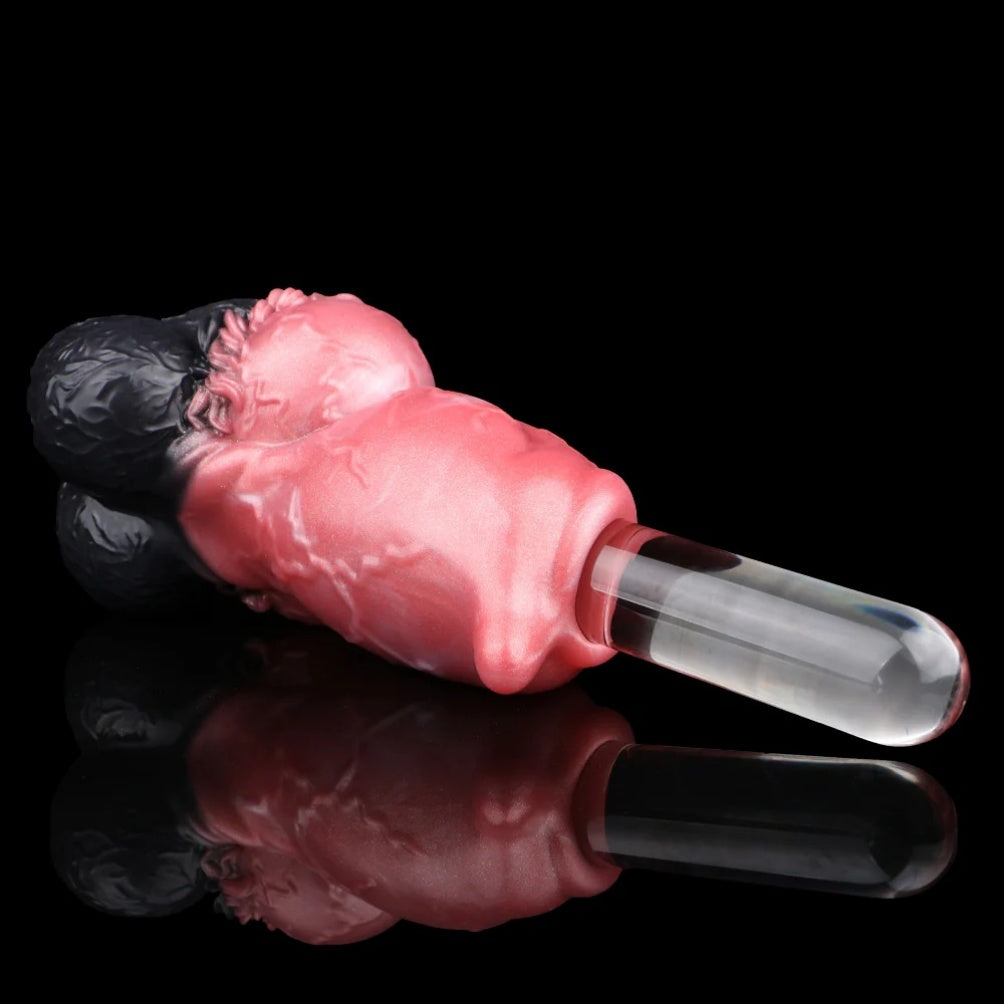 Muñeca Sexual de Torso Canino con Knot Dildo-Masturbador y Funda para Pene 2 en 1