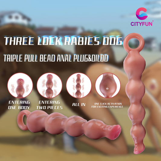 Función de Butt Plug  con anal beads y Dildo – Juguete íntimo de silicona para hombres y mujeres