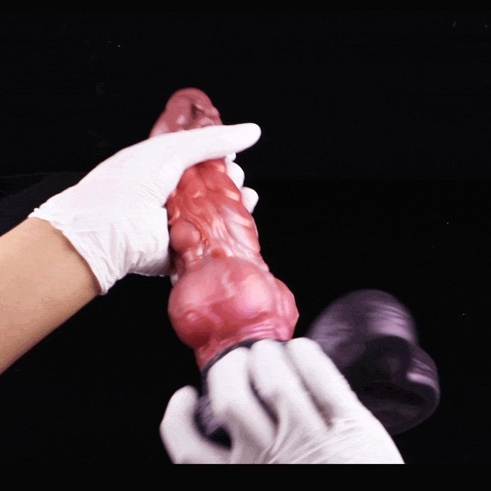 Dildo de dragão monstro de fantasia com ventosa – Silicone de camada dupla inserível para orgasmo vaginal