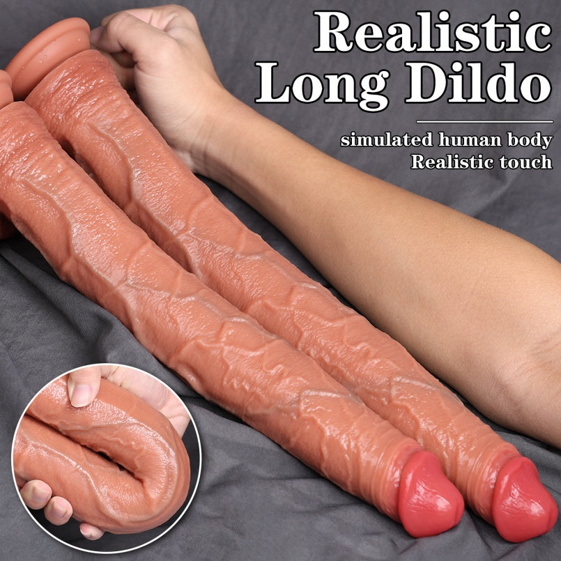 Consolador de Silicona Extra Largo y Realista – Dildo de Textura Carnosa para Penetración Profunda