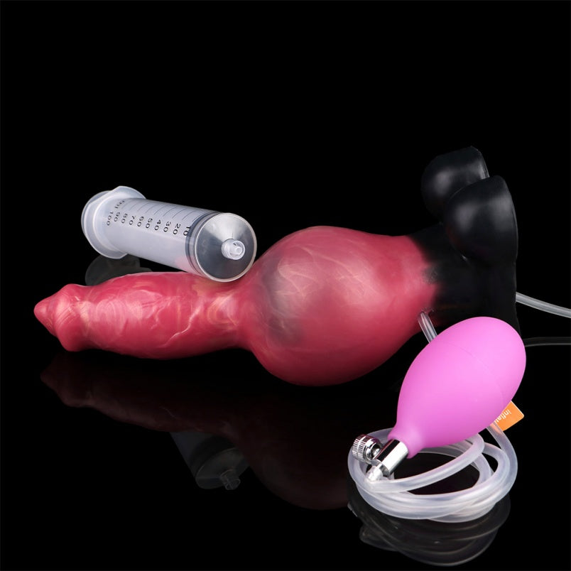 Inflatable Silicone Dildo with Ejaculation Function – Deep Insertion Tool with Internal Expansion