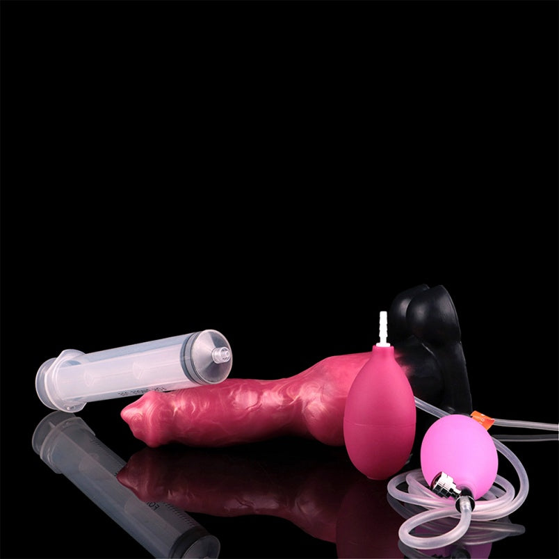 Inflatable Silicone Dildo with Ejaculation Function – Deep Insertion Tool with Internal Expansion