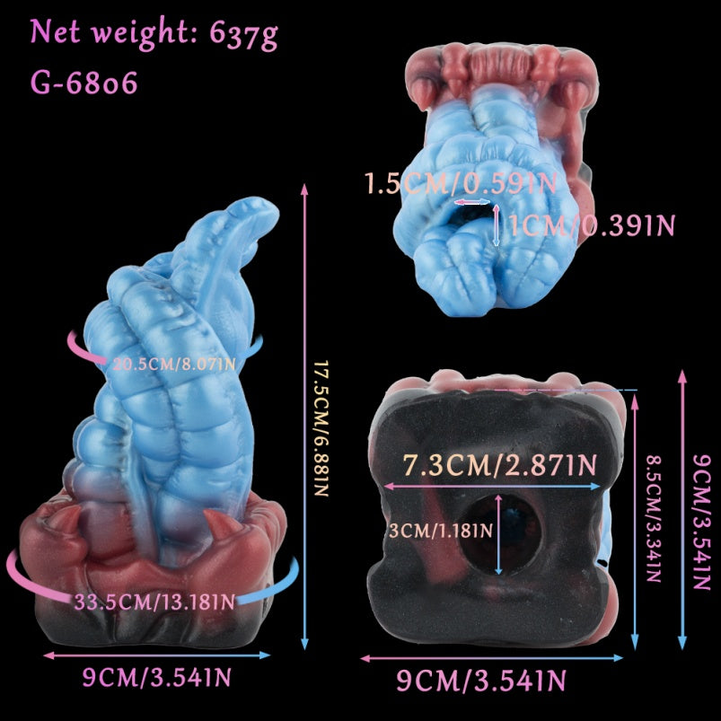 Bonecas Monstro Fantasia para Massagem Peniana - Vagina de Bolso de Silicone Azul para Masturbação Masculina