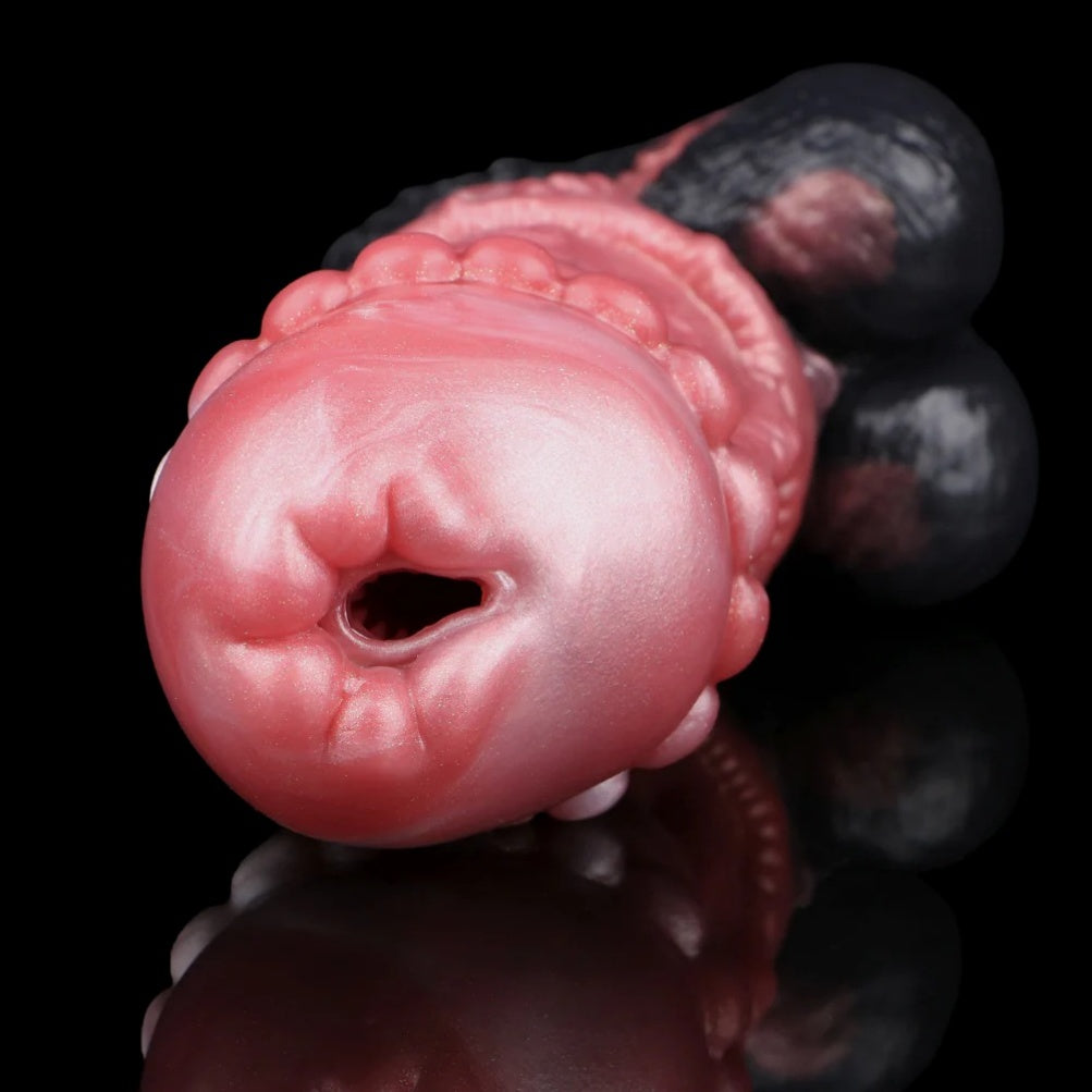 Funda para Pene de Fantasía y Dildo Monstruo-Juguete Sexual 2 en 1 de Silicona Médica con Diseño Venoso