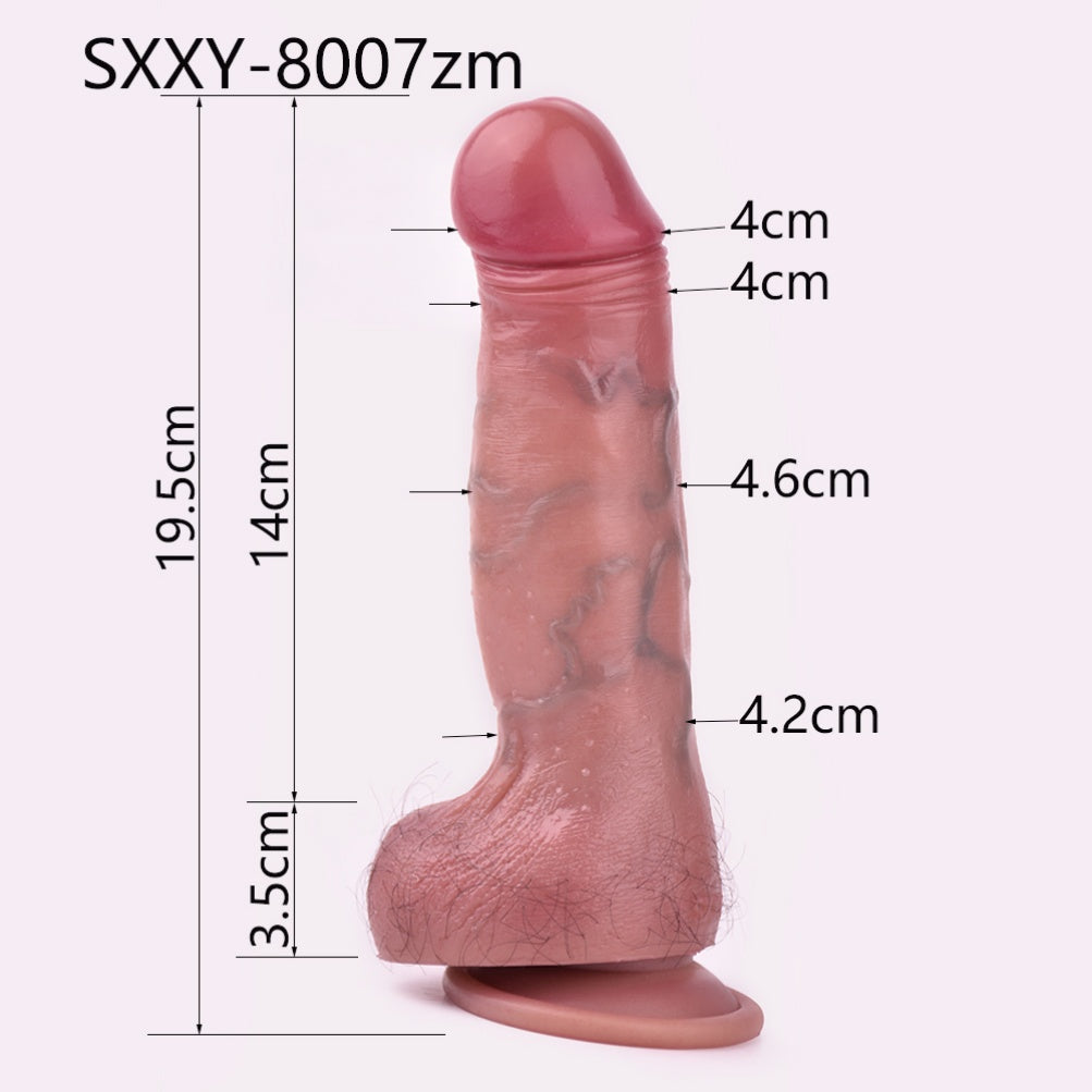 Consolador de Silicona Hiperrealista de 7.7 Pulgadas con Vello - Dildo Definitivo para el Placer Vaginal Femenino
