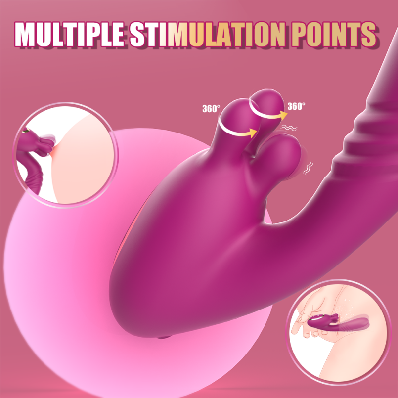 Massageador vibratório para o ponto G - Estimulador do orgasmo feminino com movimentos de sucção e inserção.