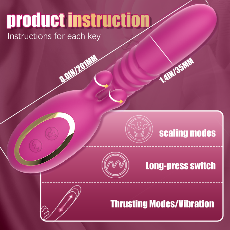 Massageador vibratório para o ponto G - Estimulador do orgasmo feminino com movimentos de sucção e inserção.