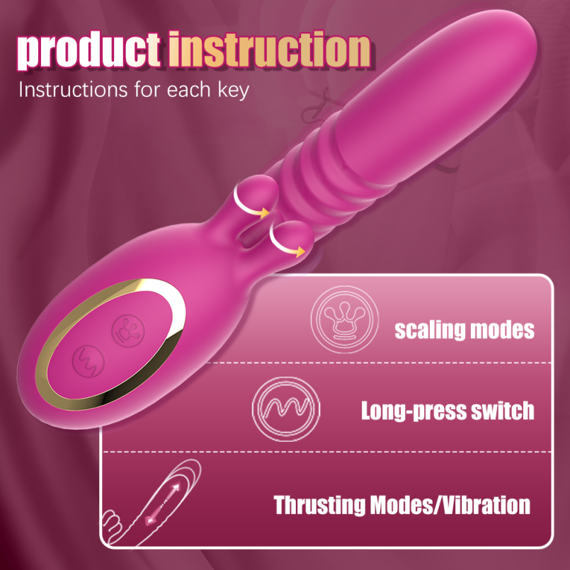 Massageador vibratório para o ponto G - Estimulador do orgasmo feminino com movimentos de sucção e inserção.