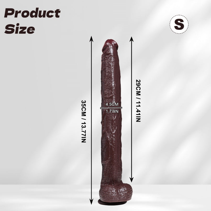 Consolador Realista Super Largo de Silicona Marrón – Dildo Anal para Exploración Profunda y Placer Extremo