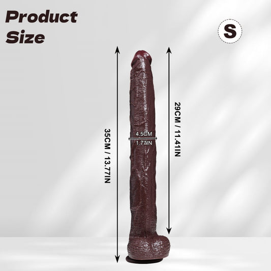 Consolador Realista Super Largo de Silicona Marrón – Dildo Anal para Exploración Profunda y Placer Extremo