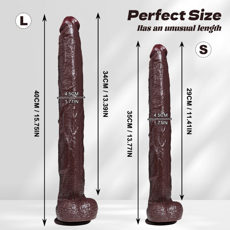 Consolador Realista Super Largo de Silicona Marrón – Dildo Anal para Exploración Profunda y Placer Extremo