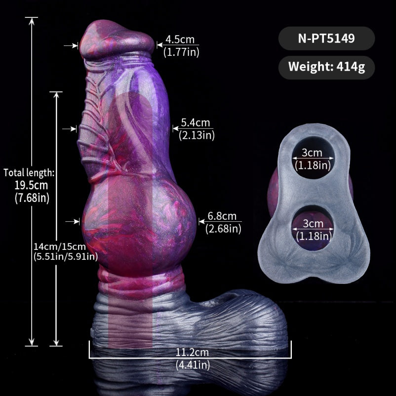 Purple Silicone Penis Extension 4 Inch - Penis Sleeve Insert Design for Men