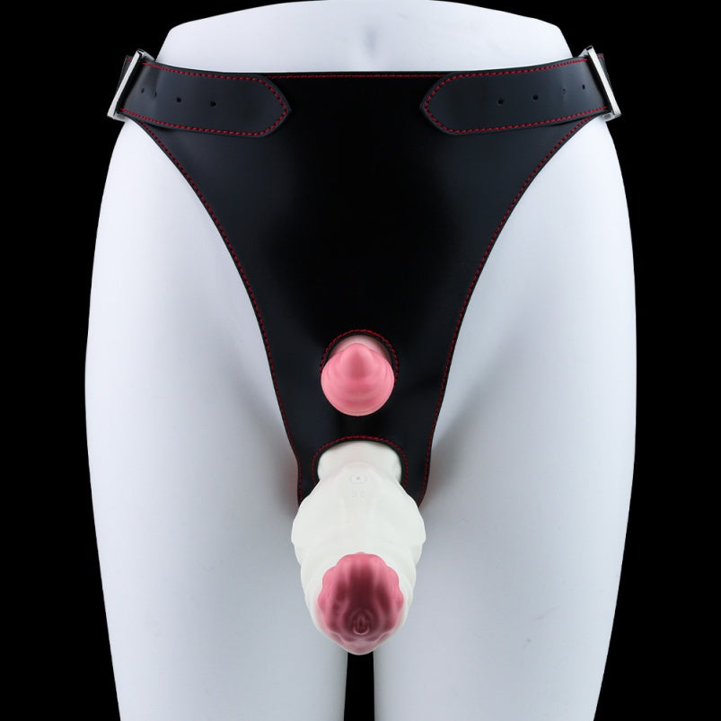 Fantasía Silicona Monster Knot Dildo - Estímulo y Vibración para Lesbianas con Arnés en el Placer del Pegging