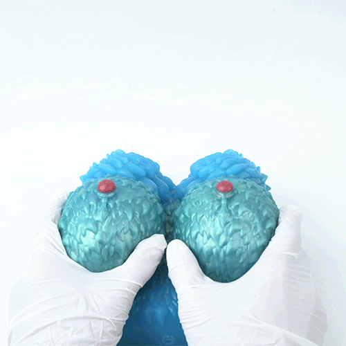 Torso de boneca sexual de fantasia com textura "peluda" - Estimulação por fricção com seios de silicone