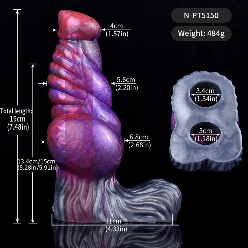 Penes pequeños de silicona en color púrpura oscuro – Accesorio para hombres con penes pequeños (compatible con 6 pulgadas)